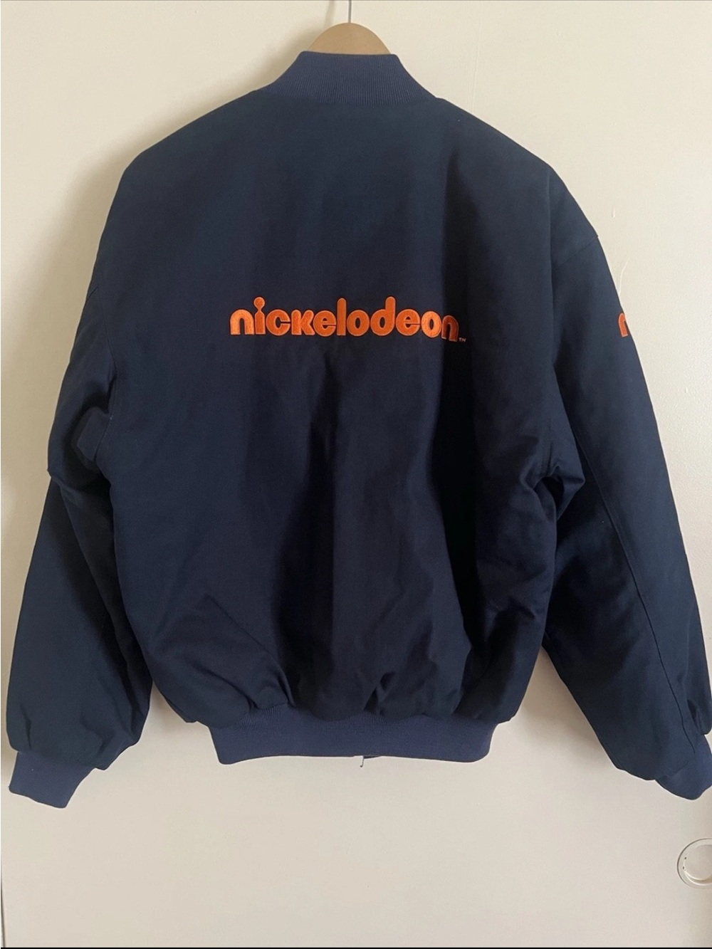 Vintage Sichel Nickelodeon Cast Crew Bomber Navy Embroidered Bomber Jacket XS